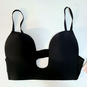 Fashion Forms Black Plunge Bra, Sz 38C